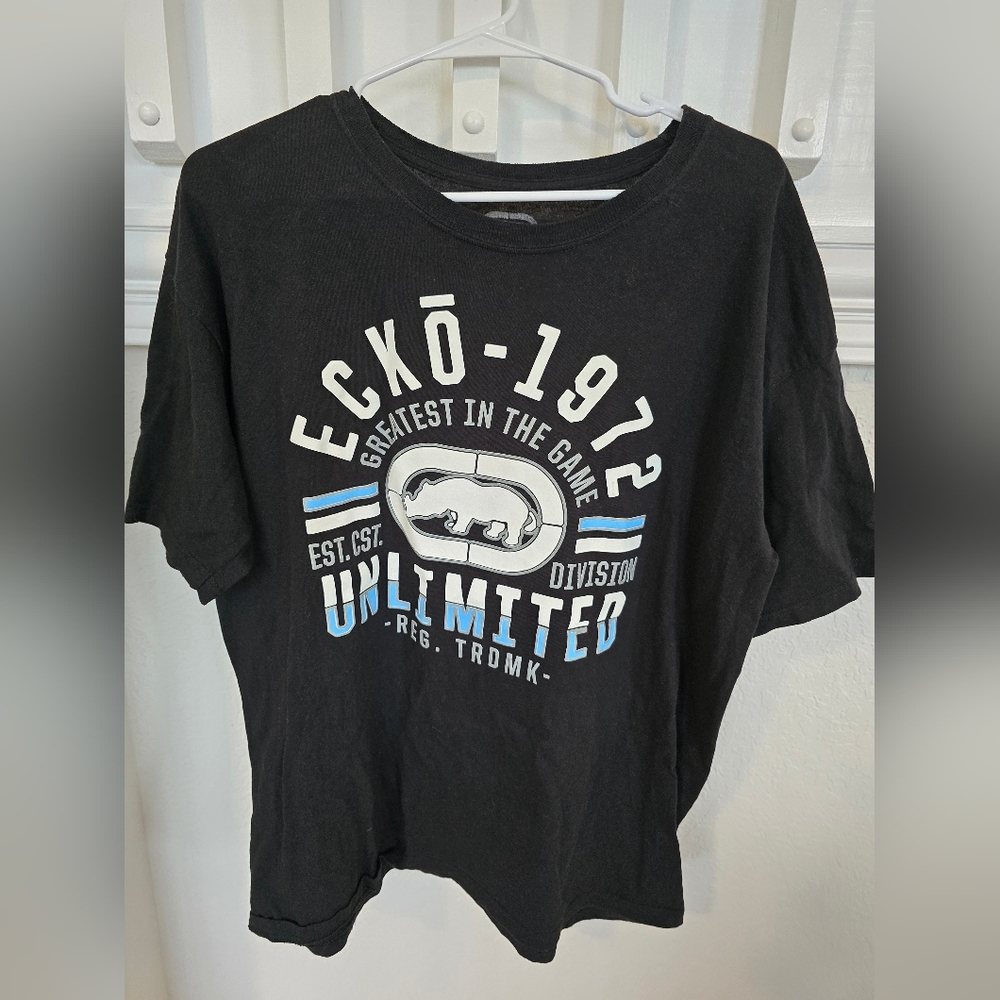 Ecko Unlimited 1972 GREATEST IN THE GAME RHINO Black Short Sleeve T Shirt Sz L
